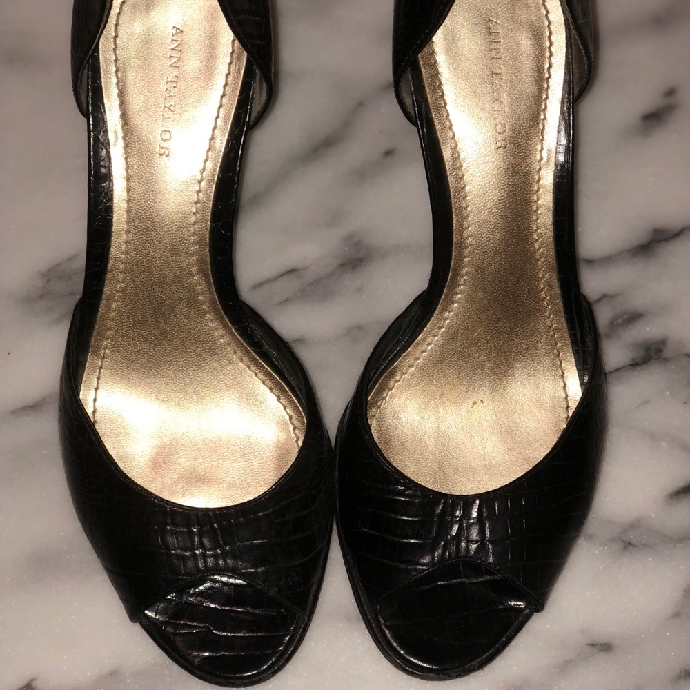 Ann Taylor Peep Toe Wedges - size 7